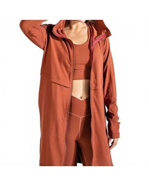 Rae Mode Long Hooded Active Jacket - Orange