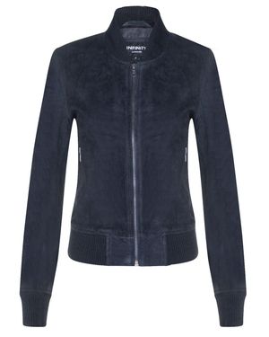 Infinity Leather Classic Ma-1 Suede Bomber Jacket-Newbury - Blue