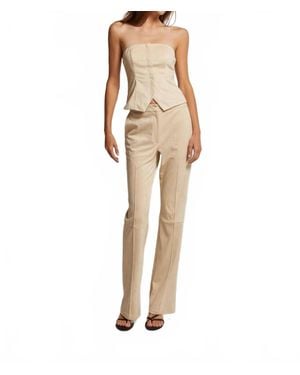 Crescent Neve Suede Flared Pant - Natural