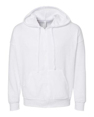 Bella Canvas Sponge Fleece Dtm Full-Zip Hoodie - White