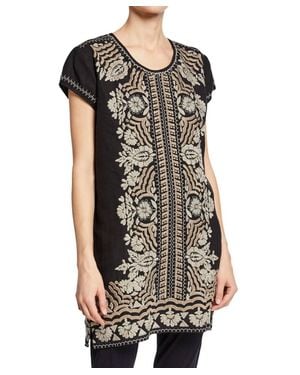 Johnny Was Rita Peasant Tunic Dress - Black