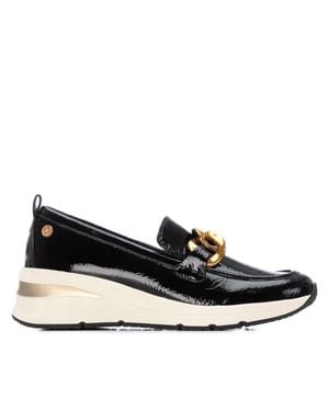 Xti Wedge Patent Leather Loafers By - Blue