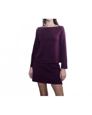P.Cill Vera Butter Modal Boat Neck Top - Purple