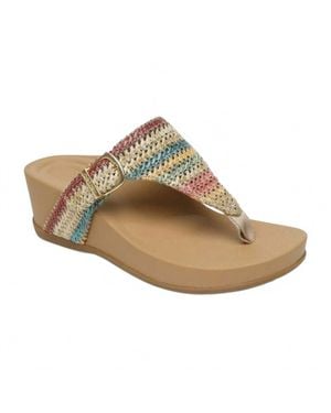 Aetrex Kate Thong Wedge - Multicolor