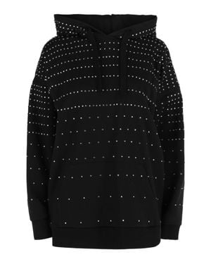 Valentino All-Over Crystal-Embellished Hoodie - Black