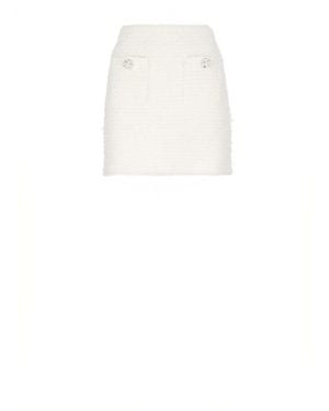 Self-Portrait Textured Knit Mini Skirt - White