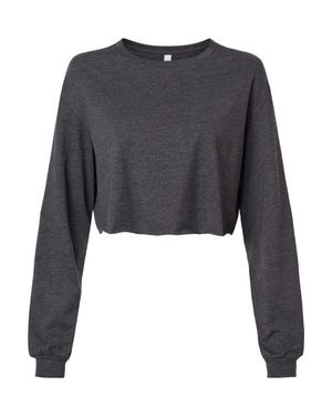 Bella Canvas Fwd Fashion Crop Long Sleeve Tee - Black