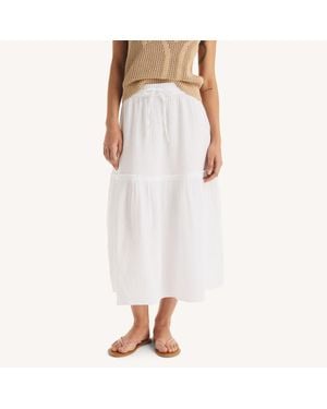 Nautica Gauze Midi Skirt - White