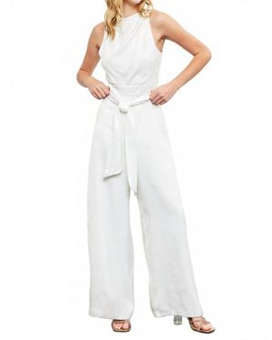 Mustard Seed Italian Dinner Date Jumpsuit - White