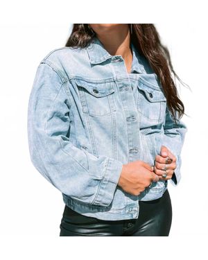 Listicle Boyfriend Denim Jacket - Blue