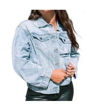 Listicle Boyfriend Denim Jacket - Blue