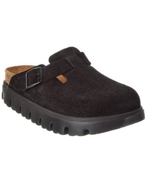 Birkenstock Papillio Boston Chunky Narrow Suede Clog - Black