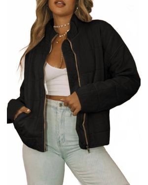 JUNIPER BLVD Quilted Zip Up Jacket - Black