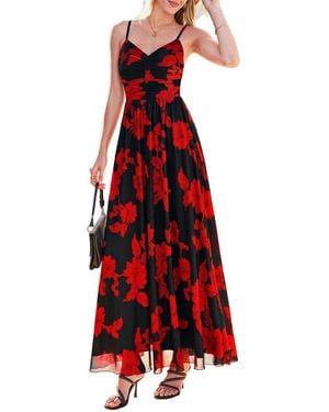 AMINA GLAM Maxi Dress - Red