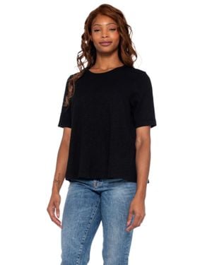 Wilt Elbow Sleeve Trapeze Top - Black
