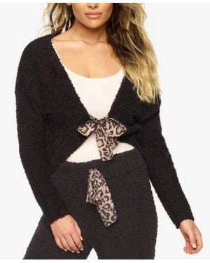 Felina Denali Lounge Tie Front Cardigan - Black