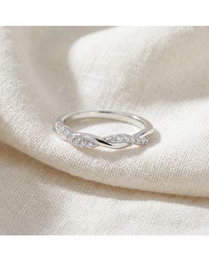 Pompeii3 1/5Ct Diamond Infinity Wedding Ring 14K Interwoven Stack Band - White