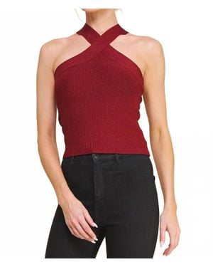 Allie Rose Merry & Bright Halter Top - Red