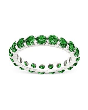 Sterling Forever Sterling Gracie Emerald Cz Eternity Ring - Green