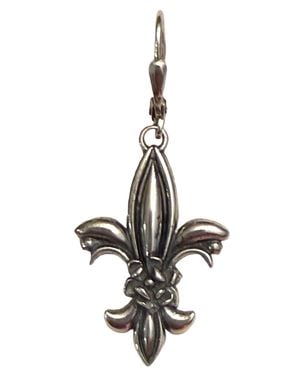 Madison Magnolia Fleur De Lis Earrings - White