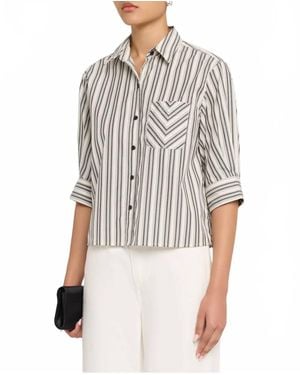 Rag & Bone Lucia Striped Poplin Shirt - White