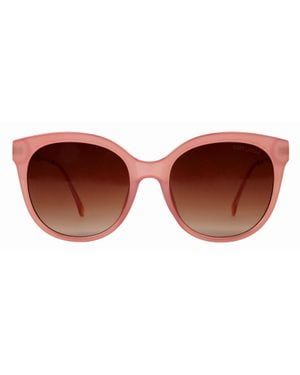Suzy Levian Oversize Lens Rose Accent Sunglasses - Black