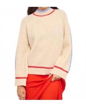 MINKPINK Ivana Contrast Tipping Knit Top - Red