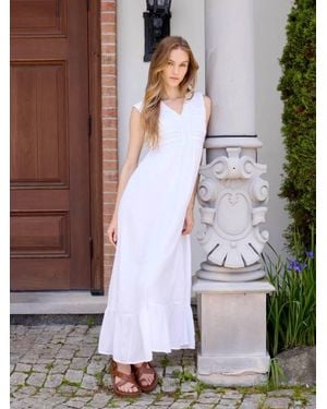 Charlie b Applique Detail Bodice Empire Seam Maxi Dress - White