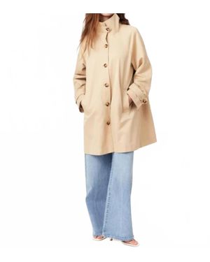 Habitual High Neck Trench Coat - Blue