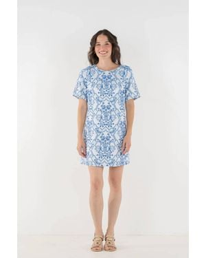 Emily Mccarthy Royale Shift Dress - Blue