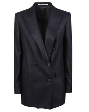 Tagliatore Jasmine Double-Breasted Virgin Wool-Cashmere Blazer - Black