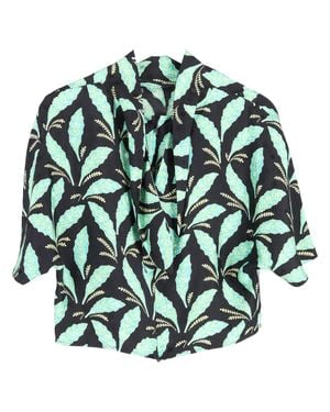 Diane von Furstenberg Leaf Print Top - Green