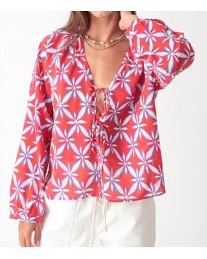 Electric and Rose Meridian Tie Top - Red