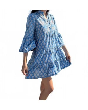 Pick Happy Babydoll Mini Dress - Blue