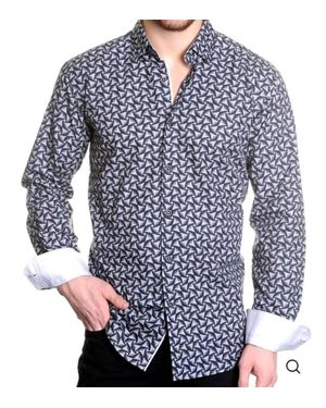 Mizumi Couture Geometric Print Shirt - Blue