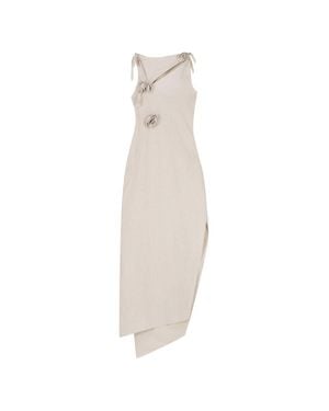 Coperni Asymmetrical Midi Dress - White