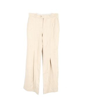 Acne Studios Pleated Wide-Leg Pants - Natural