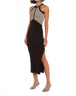 Heartloom Rosette Chevron Dress - Black