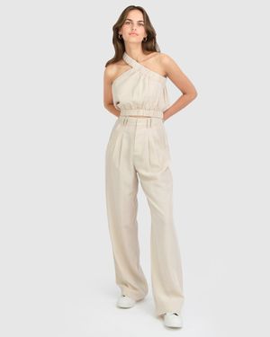 Belle & Bloom State Of Play Wide Leg Pant - Natural