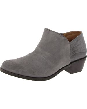 Vionic Marissa Animal Print Leather Ankle Boots - Gray