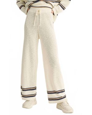 Miou Muse Striped Knit Pants - White