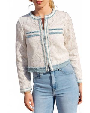 Choklate Paris Denim Patch Tweed Jacket - Blue