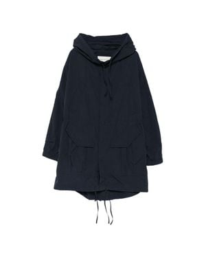 Dries Van Noten Hooded Drawstring Flap Pocket Jacket - Blue