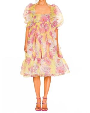 Selkie French Puff Dress - Pink