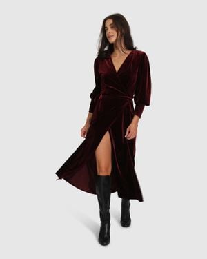 Belle & Bloom Current Mood Velvet Wrap Dress - White