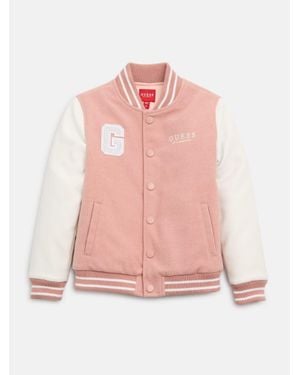 Guess Squad Varsity Jacket (7-14) - Pink