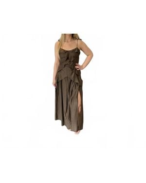 Baevely By Wellmade Sunset Ruffle Maxi Dress - Black