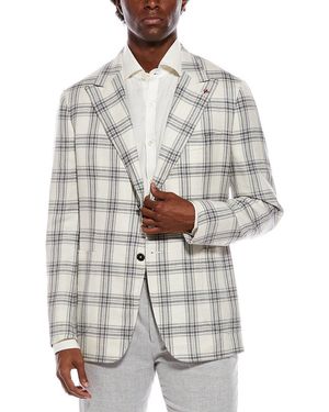 Isaia Wool, Silk, & Linen-Blend Blazer - Gray