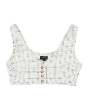 CALLIPYGIAN Textured Button Bustier Tank - White