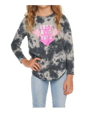 Chaser Brand Tie Dye Best Big Sister Tee - Gray